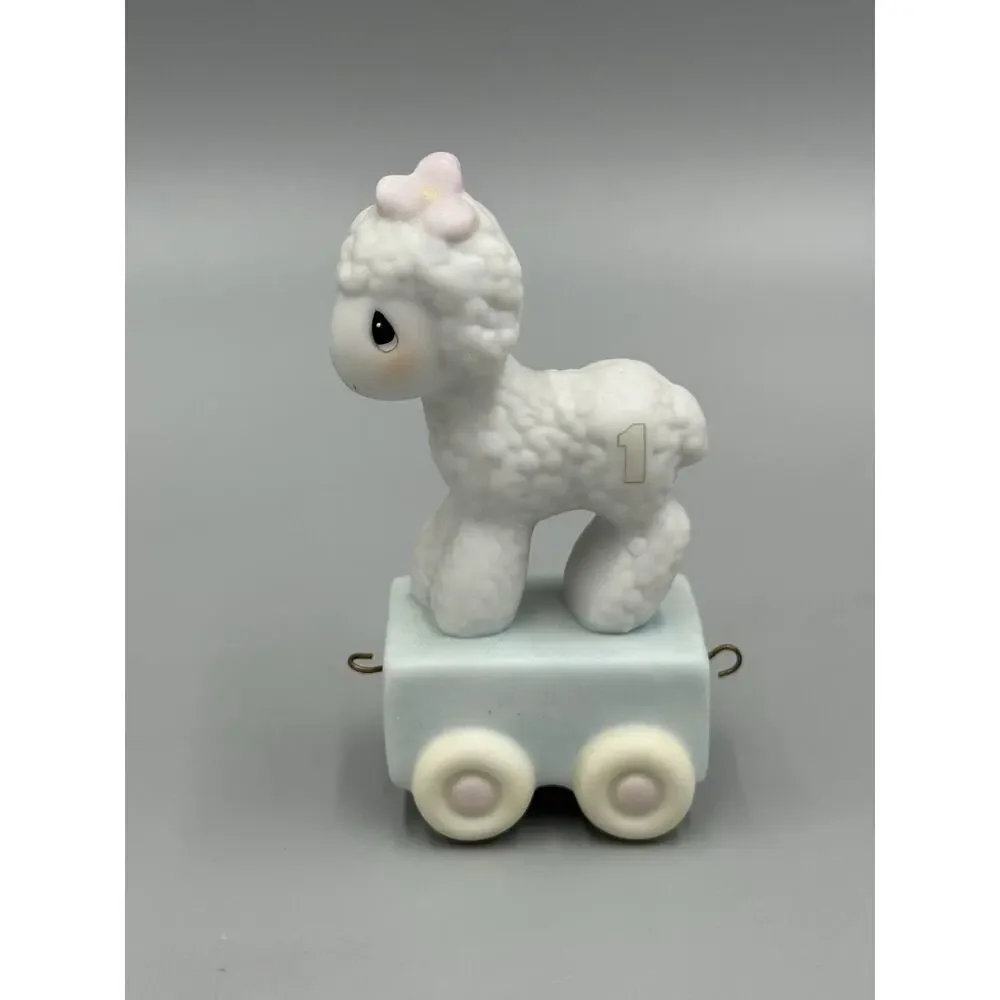 Vtg Precious Moments-Happy Birthday Little Lamb-1 YEAR OLD Birthday Train 15946